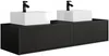 Vente-unique - ARNEGA Waschbeckenmöbel Holz, Platte Schwarz - B 47 cm x H 32 cm x L 150 cm Bild 3