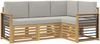 vidaXL Sofagarnituren 4 pcs Weiß und Hellgrau 187,5 x 128,5 x 73 cm 3391766 Bild 2