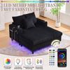 Chaiselongue-Liegesessel, Großzügiger weicher mit seitlichen Getränkehaltern USB-Anschlüssen integrierter LED-Ambiente-Beleuchtung Bild 3