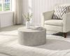 Couchtisch Monobloc 60x60x30cm Stein-Optik Sandfarben Rund Modern Bild 2