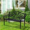 BBG Gartenbank Gartenbank 3-Sitzer Metallbank aus Stahl & Gusseisen, Schwarz (127 x 60 x 89 cm, wetterfeste Parkbank, Sitzbank für Garten, Terrasse), Balkon, Outdoor Stahlbank mit Armlehnen Bild 2