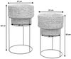 2er-Pflanzentopf-Set HWC-Q45, Pflanzkasten Pflanzkübel Blumentopf, Metall Wasserhyazinthe ~ natur, Gestell beige Bild 3