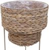 2er-Pflanzentopf-Set HWC-Q45, Pflanzkasten Pflanzkübel Blumentopf, Metall Wasserhyazinthe ~ natur, Gestell beige Bild 5