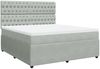 vidaXL Boxspringbett mit Matratze Hellgrau 180x200 cm Samt 3292412 Bild 2