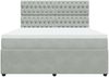 vidaXL Boxspringbett mit Matratze Hellgrau 180x200 cm Samt 3292412 Bild 4