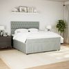 vidaXL Boxspringbett mit Matratze Hellgrau 180x200 cm Samt 3292412 Bild 3