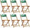 vidaXL Gartenstühle 6 Stk. Klappbar Grün Stoff und Massivholz 3214623 Bild 2