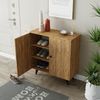 Roomart Mehrzweckschrank mit Türen & Regalböden – Aufbewahrungs- & Schuhschrank aus Eiche für Flur, Wohnzimmer & Schlafzimmer – 125 × 90 × 35 cm • Eiche Bild 2