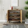 Roomart Mehrzweckschrank mit Türen & Regalböden – Aufbewahrungs- & Schuhschrank aus Eiche für Flur, Wohnzimmer & Schlafzimmer – 125 × 90 × 35 cm • Eiche Bild 4