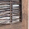 3 fach Paravent Raumteiler Holz Trennwand in braun mit Weide Sichtschutz Bild 4