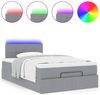 vidaXL Ottoman-Bett mit Matratze & LEDs Hellgrau 120x200 cm Stoff 3312298 Bild 5