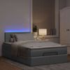 vidaXL Ottoman-Bett mit Matratze & LEDs Hellgrau 120x200 cm Stoff 3312298 Bild 3