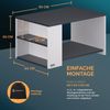 CASARIA® Couchtisch Holz Weiß Schwarz mit Stauraum 2 Fächer 90x60x50cm Wohnzimmertisch Bild 4
