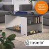 CASARIA® Couchtisch Holz Weiß Schwarz mit Stauraum 2 Fächer 90x60x50cm Wohnzimmertisch Bild 2