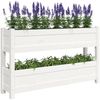 vidaXL Pflanzkübel Weiß 112x25x66 cm Massivholz Kiefer 823928 Bild 4