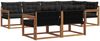 vidaXL Outdoor-Sofagarnitur mit Kissen 7 pcs Natürlich und Schwarz 3369547 Bild 2