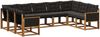 vidaXL Outdoor-Sofagarnitur mit Kissen 9 pcs Natürlich und Schwarz 3382200 Bild 2