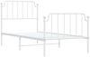 vidaXL Bettgestell mit Kopf- und Fußteil, Metall, Weiß, 90x200 cm Bild 4
