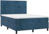 vidaXL Boxspringbett mit Matratze & LED Dunkelblau 140x190 cm Samt 3136183 Bild 3