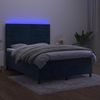 vidaXL Boxspringbett mit Matratze & LED Dunkelblau 140x190 cm Samt 3136183 Bild 4