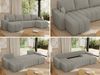 U-förmiges Ecksofa mit Schlaffunktion und Bettkasten, Couch U-form - KIRASSO U - Hellgrau Boucle Bild 2