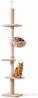 PawHut Kratzbaum Deckenhoch höhenverstellbar, Katzenbaum mit Sisalsäulen, für Garten, Balkon, Beige Bild 2