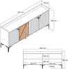 Dmora Kommode Also, Wohnzimmerbuffet, Wohnzimmer-Sideboard, Moderne Küchen-Speisekammer, 180x35h78 cm, Walnuss und Anthrazit Bild 3