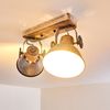 hofstein Deckenleuchte »Cotes« Deckenlampe aus Metall/Holz in Grau/Weiß/Braun, 2-flammig, ohne Leuchtmittel, mit verstellbaren Strahlern, 2xE27, Spot im Retro/Vintage Design Bild 2