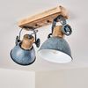 hofstein Deckenleuchte »Cotes« Deckenlampe aus Metall/Holz in Grau/Weiß/Braun, 2-flammig, ohne Leuchtmittel, mit verstellbaren Strahlern, 2xE27, Spot im Retro/Vintage Design Bild 4