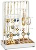 SONGMICS Schmuckständer, Schmuckhalter, Metallrahmen, Schmucktablett Samt, Schmuckaufbewahrung für Halsketten Armbänder Ohrringe Ohrstecker Ringe, Geschenkidee, Weihnachten, weiß JJSDE021W01V1 Bild 4