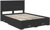 vidaXL Bettrahmen mit Kopfteil Schwarz 140 x 190 cm Holzwerkstoff 3411306 Bild 4