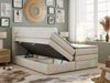 Boxspringbett mit Kopfteil und Topper, Polsterbett - LUKA-KING - 160x200cm - Beige Velours - H4 Bild 2