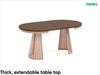 MEBLINI Esstisch Rund Ausziehbar aus Metall - 100-176x76 cm - CONEY - Tobacco Franklin Walnut/Kupferfarbe - Loft - Esszimmertisch Modern - Küchentisch - Ausziehtisch - Round Dining Table Bild 2