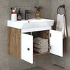 Roomart ADA Badmöbel Set– 2-teiliges Badezimmermöbel Set- Waschbecken mit Unterschrank - H 42 x B 35 x T 60 cm • Weiß-Eiche Bild 4