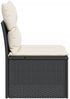vidaXL Gartensessel ohne Armlehnen mit Kissen Schwarz Poly Rattan 366011 Bild 5