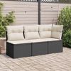 vidaXL Gartensessel ohne Armlehnen mit Kissen Schwarz Poly Rattan 366011 Bild 3