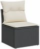 vidaXL Gartensessel ohne Armlehnen mit Kissen Schwarz Poly Rattan 366011 Bild 2