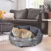 Hundebett Hundesofa Katzenbett Ø60cm Grau Hundekissen Wendekissen Hundekorb Bild 2