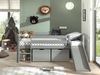 Kojenbett mit Rutsche Karolina 208x175x83 Massivholz Grau Bild 3