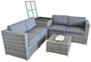 Melko Gartenlounge-Set Rattanlounge + Tisch und Kissenbox Garten Sofa Lounge Gartenmöbel, (Set), Sicherheitsglasplatte Bild 2