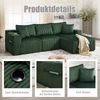 Multifunktions-Schlafsofa m. Stauraum+Ausziehbett, L-Form,Smaragd Bild 5