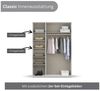 Rauch Möbel Nabila, Drehtürenschrank, Kleiderschrank, Kleiderschränke, Garderobe, 3-türig, Push-to-Open, Farbe Grau metallic, 140 x 194 x 53 cm Bild 4
