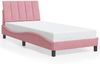 vidaXL Bettgestell mit LED ohne Matratze "Hanko" Rosa 90x190 cm Samt 3213756 Bild 5