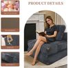 BBG Loungesofa Schlafsessel 1-Sitzer mit Seitentaschen, klappbarer Loungesessel, Relaxsessel Einzelsofa, ausziehbarer Schlafstuhl mit Flanell-Bezug, platzsparendes Funktionssofa für Wohnzimmer & Gästezimmer Bild 4