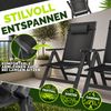 tillvex Gartenstuhl Premium 4 Stück Anthrazit klappbar aus Aluminium | Hochlehner mit Armlehnen | Klappstuhl verstellbar | Klappsessel Balkon Garten Terrasse Bild 4