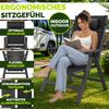 tillvex Gartenstuhl Premium 4 Stück Anthrazit klappbar aus Aluminium | Hochlehner mit Armlehnen | Klappstuhl verstellbar | Klappsessel Balkon Garten Terrasse Bild 5