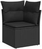 vidaXL 10-tlg. Garten-Sofagarnitur mit Kissen Schwarz Poly Rattan 3326536 Bild 4