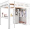 MODFU Hochbett Funktionsbett,Kinderbett,mit Schreibtisch (Hochbett mit Schreibtisch, Kleiderschrank & Stauraum) ohne Matratze Bild 5