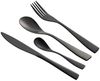 Besteckset 24 teilig für 6 Personen Edelstahl Mehrzweck Einsatz für Zuhause Messer Gabel Löffel Küche Restaurant Metallic-Schwarz Bild 1