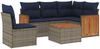vidaXL 6-teiliges Gartensofa-Set mit Kissen, grau, Polyrattan 3227664 Bild 2